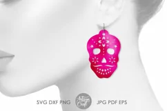 Sugar Skull Jewelry, Earring SVG, Cut file, Day of Dead Product Image 2