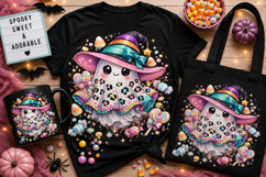 Cute Ghost Witch PNG | Pastel Halloween Sublimation Design Product Image 1