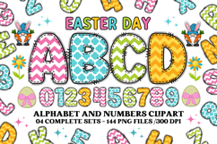 Easter Day Alphabet png clipart, easter day letters doodle Product Image 1