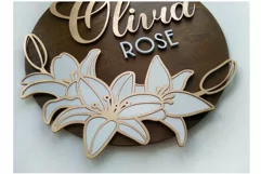 Lily Flower Nursery sign | Baby Nursery Name sign Product Image 3