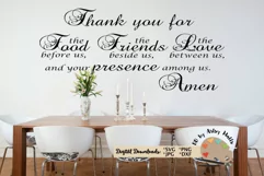 family wall decal svg Dining room kitchen family prayer svg Product Image 1