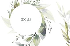 Watercolor Greenery Wreath Clipart. Product Image 2