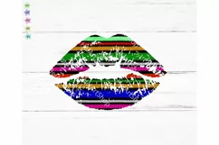 Serape Lips png, Distressed Lips Png, Grunge Product Image 1