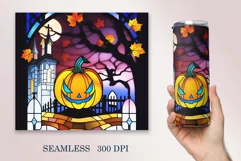 Stained Glass Halloween | Tumbler Sublimation Wrap | Png Product Image 2