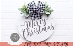Merry Christmas Sign SVG Template |Script Lettering Product Image 1