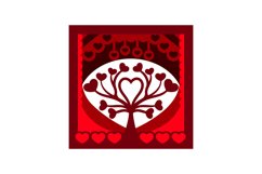 3D Papercut Layered Heart Tree with Decoration Illustration Product Image 2