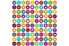 100 eco design icons set color Product Image 1