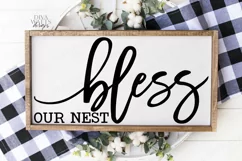 Bless Our Nest - Farmhouse Script - Sign SVG PNG JPG Product Image 1