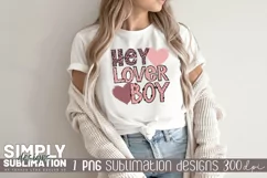 Hey Lover Boy Sublimation T-Shirt Design | Png | Valentines Product Image 2