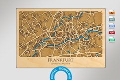 Frankfurt map Svg file for lasers, Glowforge map, Multil Product Image 1