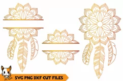 Mandala Monogram SVG | Floral Boho Dreamcatcher Product Image 1