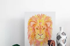 Watercolor Lion - PNG Sublimation Design - Animal Clipart Product Image 2