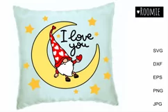 Valentine gnome I love you svg, Valentines day heart clipart Product Image 3