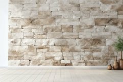 Modern minimalist room with stone wall Product Image 1