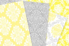 28 Yellow and Gray Damask Patterns - Seamless Digital Papers Bundle Product Image 9