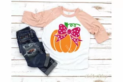 Pumpkin With Bow svg, Cute pumpkin svg, girl pumpkin svg Product Image 1
