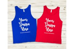 Patriotic Matching Couple Bella Canvas 3480 Tank Top Mockup Product Image 1