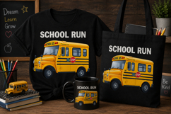 School Bus PNG | Back to School Yellow Bus Design Product Image 1