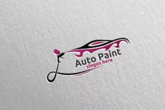 Car Painting Logo with Spray Gun and Sport Car Concept 9 Product Image 3