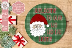 Welcome To Our Ho Ho Ho Home| Round Sublimation Door Hanger Product Image 1