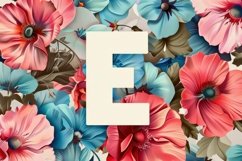 Letter E with Flowers Background Wallpaper Product Image 1