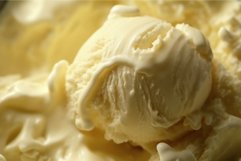 Creamy vanilla ice cream scoop close-up Product Image 1