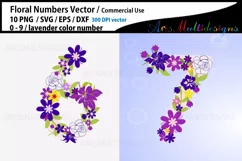 Floral Number SVG / Lavender Floral numbers Product Image 5