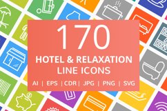 170 Hotel &amp; Relaxation Line Multicolor BG Icons Product Image 1