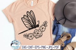 Dragonfly with Flowers SVG Cut File Product Image 2