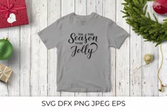 Tis the season to be jolly calligraphy. Christmas quote SVG Product Image 3