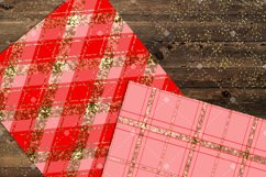 16 Luxury Gold and Red Glitter Plaid Tartan Digital Papers Product Image 8