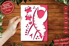 Papercut Cancer Ribbon Wellness Card Cover with Butterflies Product Image 5