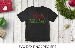 Feliz Navidad lettering. Merry Christmas in Spanish SVG Product Image 3