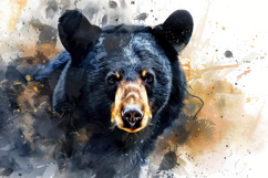 Watercolor Black Bear Background Wallpaper Product Image 1