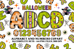 Halloween Alphabet png clipart, halloween letters doodle Product Image 1