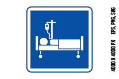 Blue Inpatient Sign Product Image 1
