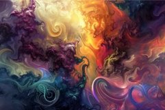 Highresolution image featuring a dynamic and colorful fracta Product Image 1