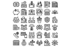 Subsidy icons set, outline style Product Image 1
