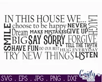 Family Rules Horizontal Farmhouse Home Sign Svg Product Image 2