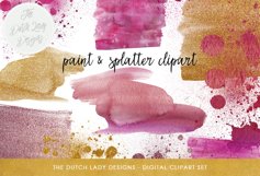 Watercolor Smears &amp; Splatter Clipart Product Image 1