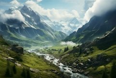 Steep Swiss alps path. Generate Ai Product Image 1