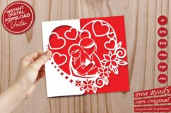 Papercut Mother and Daughter Hugging Card Cover Template Product Image 3