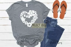 Floral heart paper cut design. SVG / DXF / EPS / PNG Product Image 4