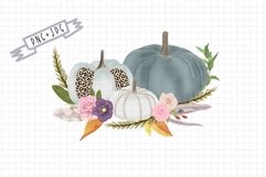 Sublimation sweet blue pumpkin-leopard print-transparent png Product Image 1