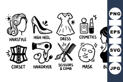 Fashion Beauty Icons Vector Clipart Product Image 1