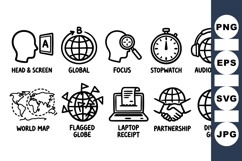 Hand Drawn Global Icon Vector for Business Design Product Image 1