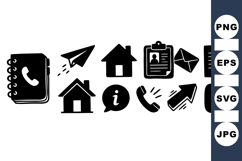 Hand Drawn Contact Icons Vector For Business Product Image 1