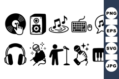 Black Music Equipment Icon Product Image 1