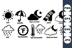 Hand Drawn Weather Icon SVG Vector Product Image 1