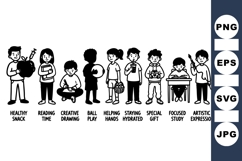 Kids Activity Silhouette Vector Clipart Product Image 1